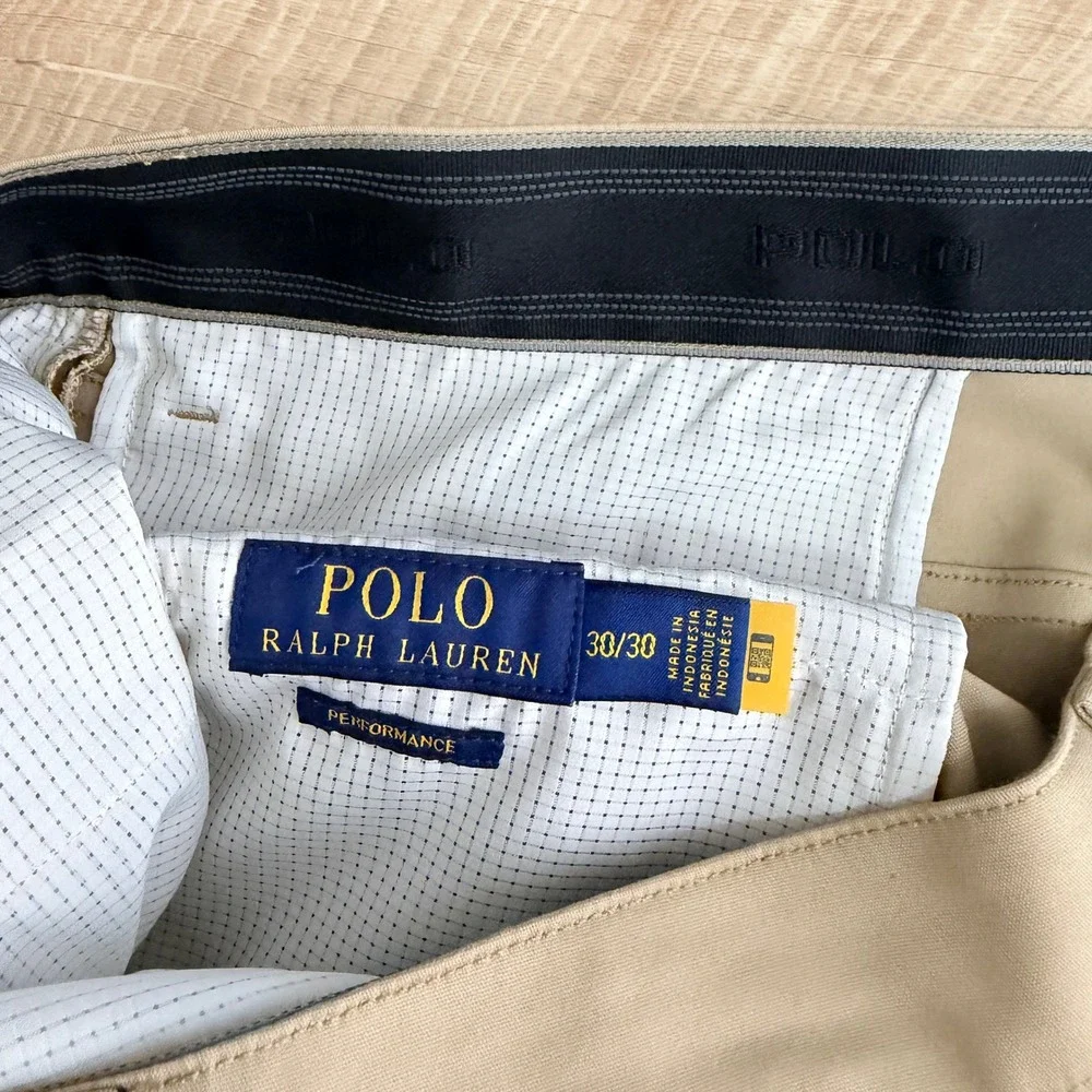 Polo Ralph Lauren Performance Pants Mens 30x30 Tan 5-Pocket Golf‎ Stretch
